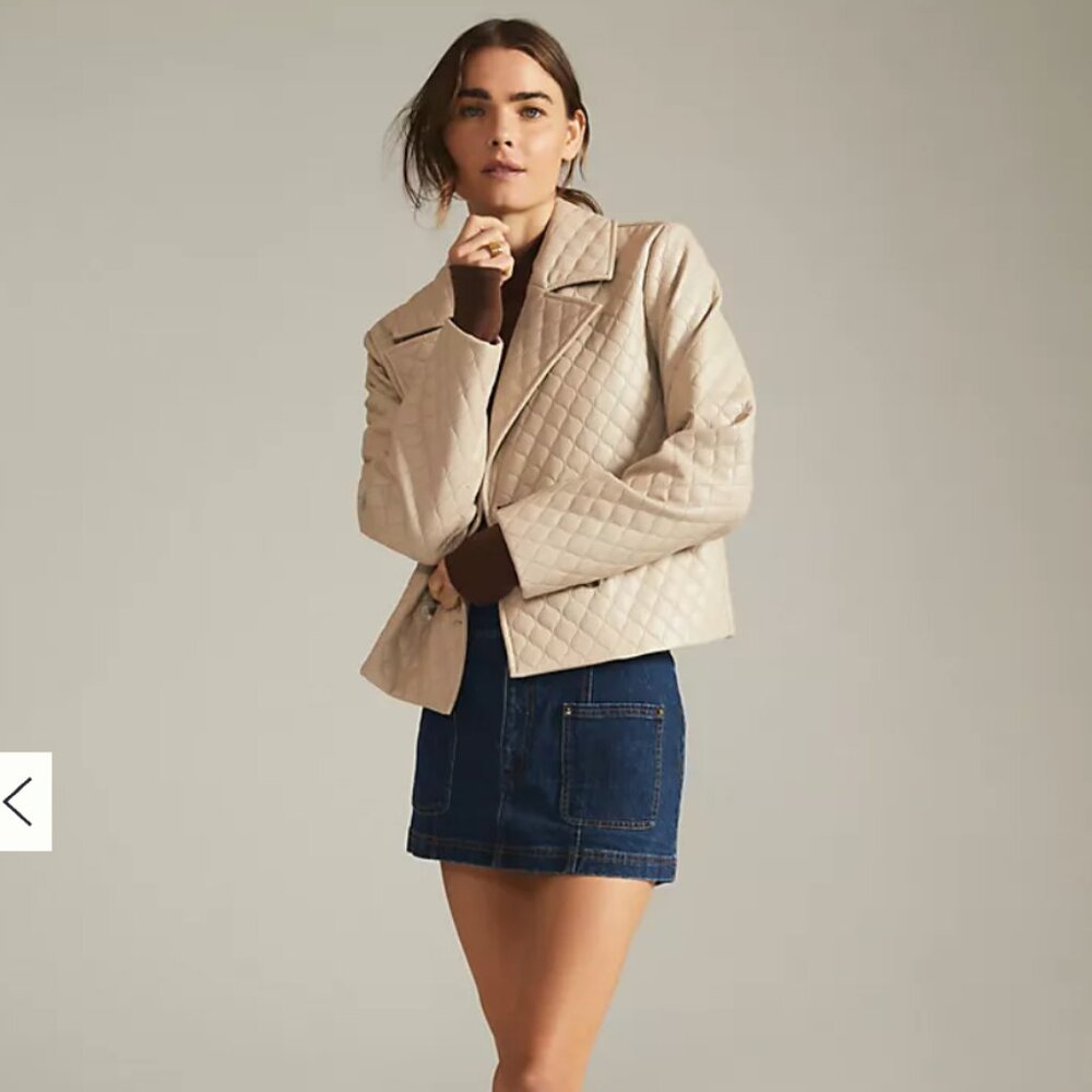 SOLD -Anthropologie Greylin Quilted Faux Leather Jacket